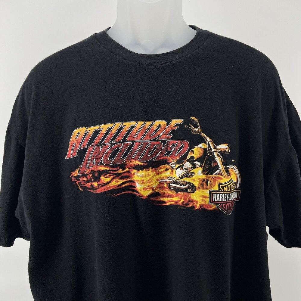 Harley Davidson Annapolis MD Flames Attitude Graphic T Shirt Men 2XL 2-Sided